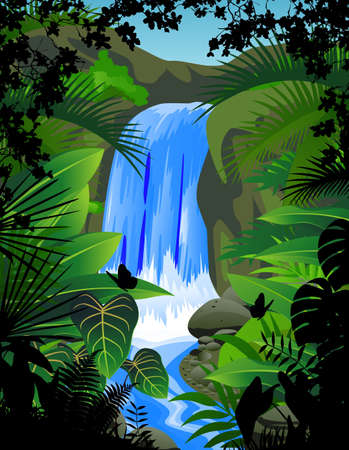 Waterfallのイラスト素材