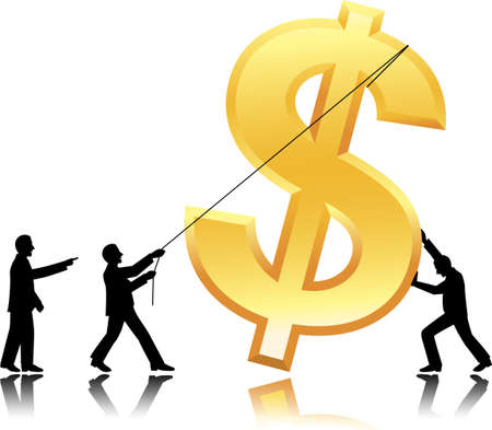 Team work with dollar currencyのイラスト素材
