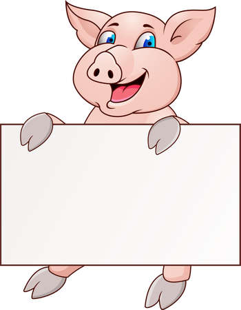 Funny pig cartoonのイラスト素材
