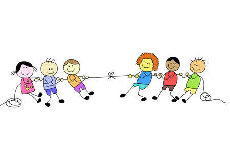 Happy kid on field dayのイラスト素材