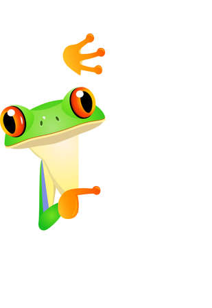 Frog with blank signのイラスト素材