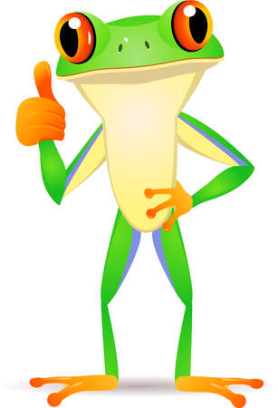 Fun frog with thumbs upのイラスト素材