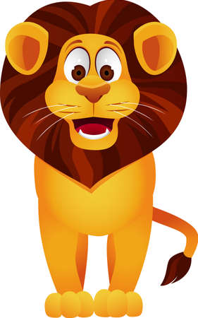 Funny lion cartoonのイラスト素材
