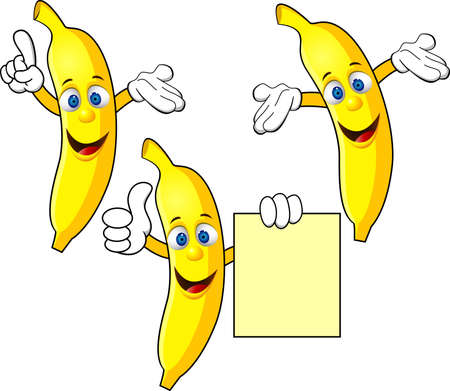 Banana Cartoon Characterのイラスト素材