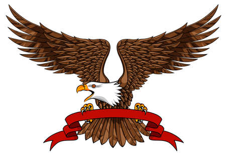 Eagle with emblemのイラスト素材
