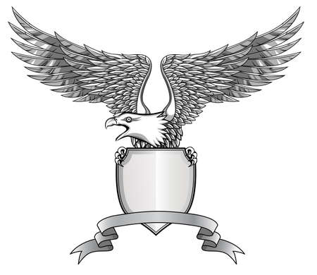 Eagle with emblemのイラスト素材