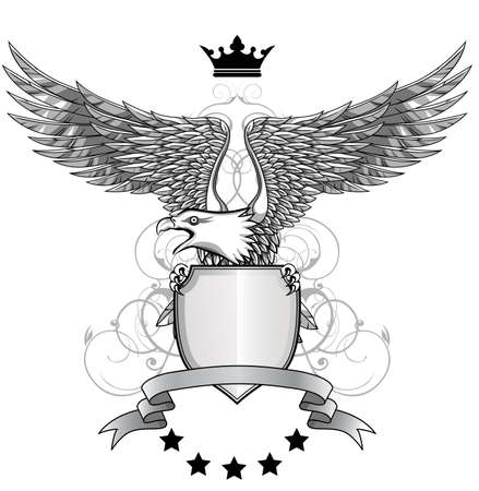 Eagle with emblemのイラスト素材