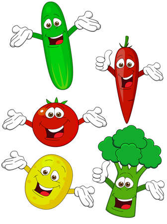 Vegetable cartoon characterのイラスト素材