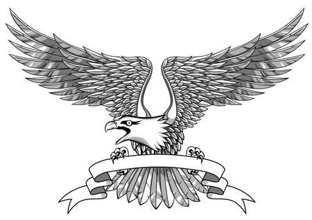 Eagle with emblemのイラスト素材