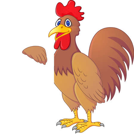 Rooster With Blank Signのイラスト素材