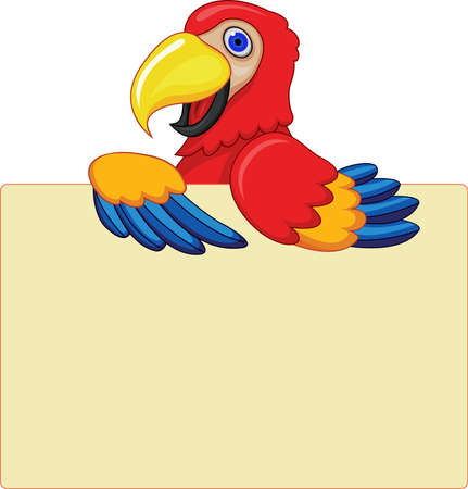 Parrot With Blank Signのイラスト素材