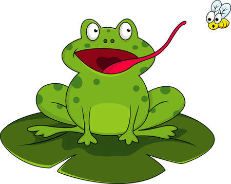 Frog With Flyのイラスト素材