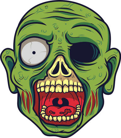 Cartoon zombie headのイラスト素材