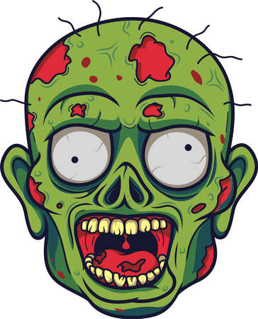 Cartoon zombie headのイラスト素材