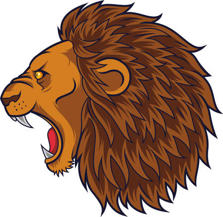 Angry lion head mascotのイラスト素材