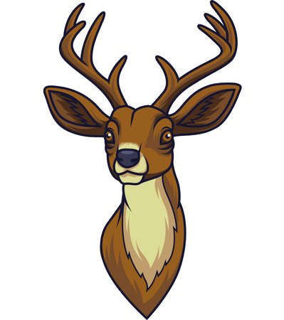 Cartoon deer head mascotのイラスト素材