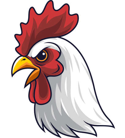 Chicken rooster head mascotのイラスト素材