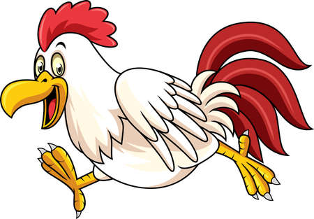 Cartoon rooster runningのイラスト素材