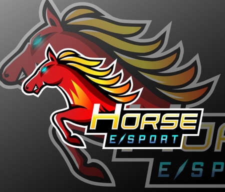 Horse sport mascot logo designのイラスト素材