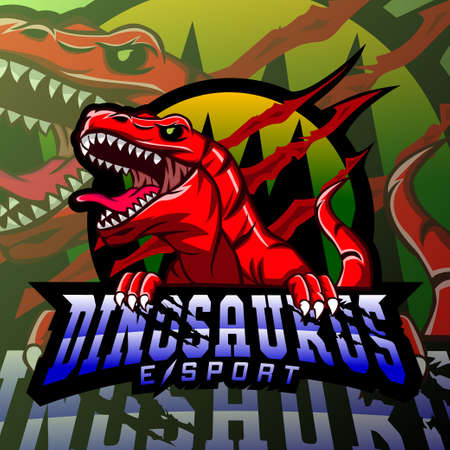 Dinosaur sport mascot logo designのイラスト素材