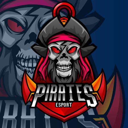 Pirates mascot gaming logo designのイラスト素材