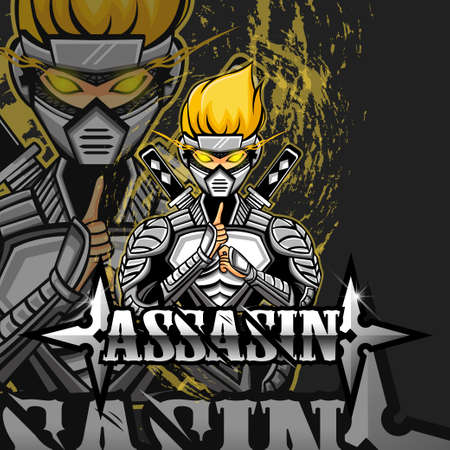 Assassin sport mascot logo designのイラスト素材