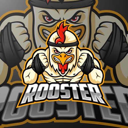 Angry Rooster mascot logo designのイラスト素材