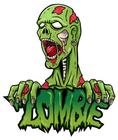 Cartoon zombie mascot logo designのイラスト素材