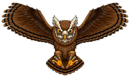 Angry mascot owl sport designのイラスト素材