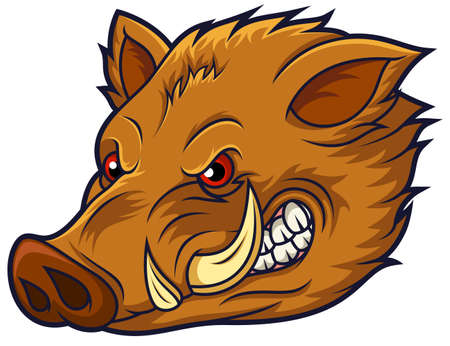 Wild boar head mascot designのイラスト素材