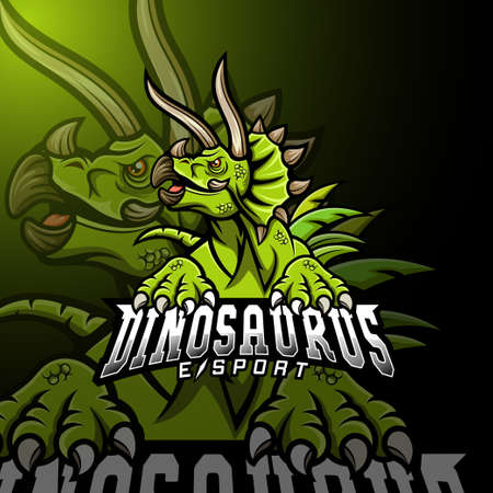 Triceratops sport mascot logo designのイラスト素材