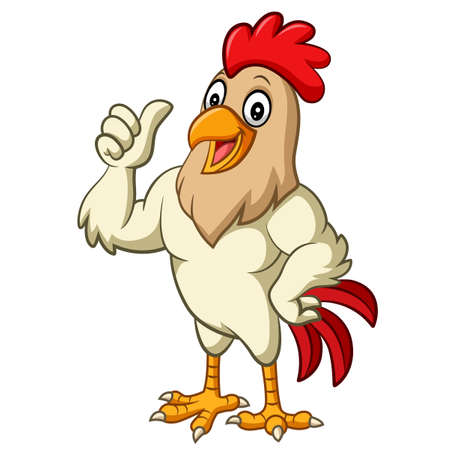 Cartoon rooster giving thumb upのイラスト素材