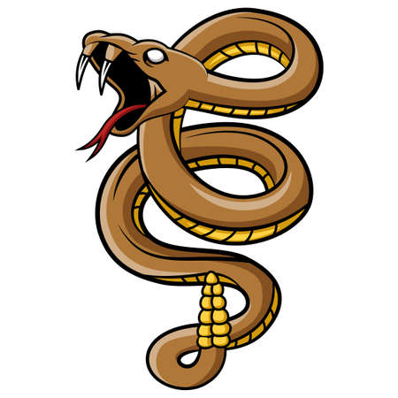 Scary viper snake mascot cartoonのイラスト素材