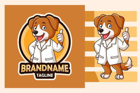 Cute brown dog design templateのイラスト素材