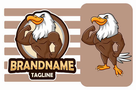 Cartoon strong eagle design templateのイラスト素材