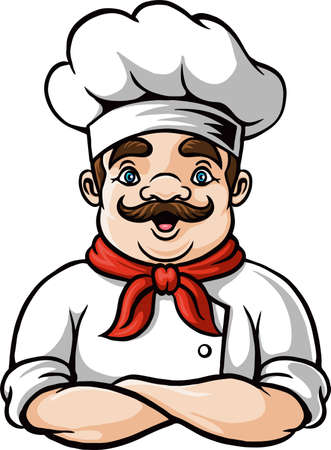 Cartoon chef man mascot designのイラスト素材