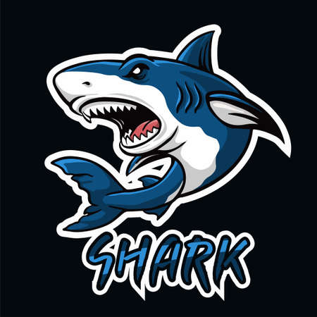 Cartoon shark mascot template designのイラスト素材