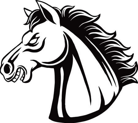 Cartoon angry horse mascot designのイラスト素材