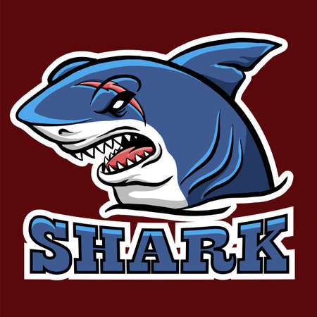 Cartoon shark mascot template designのイラスト素材