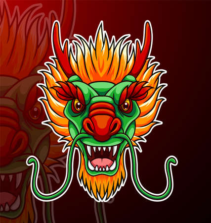 Cartoon angry dragon mascot designのイラスト素材