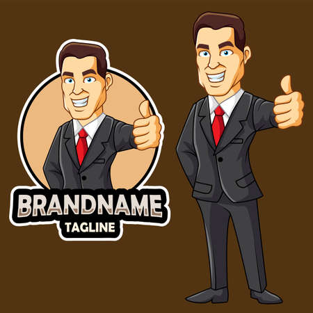 Cartoon businessman logo design templateのイラスト素材