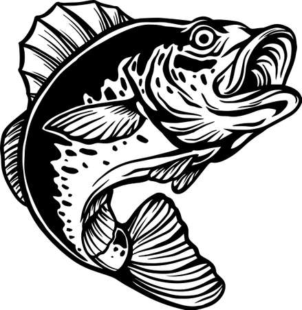 Cartoon fish icon on white backgroundのイラスト素材