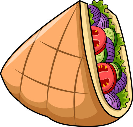 Vector illustration of taco mexican food on white backgroundのイラスト素材