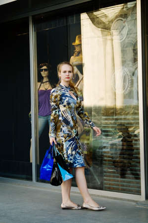 Girls in the shoppingの写真素材