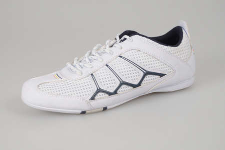white trainer shoes isolatedの写真素材