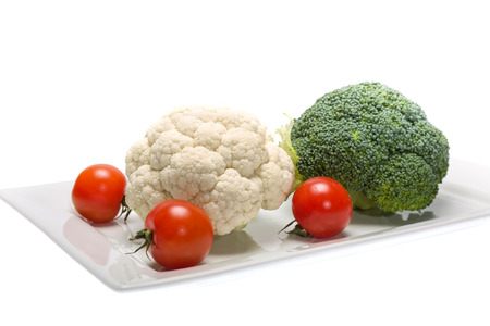Cauliflower and broccoli are a great healthy vegetablesの写真素材
