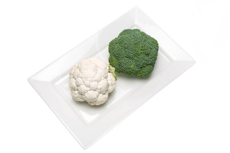 Cauliflower and broccoli are a great healthy vegetablesの写真素材