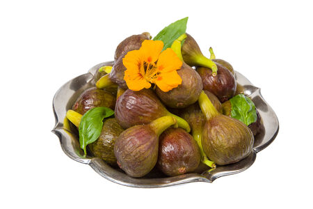 Sweet figs now harvested in my gardenの写真素材
