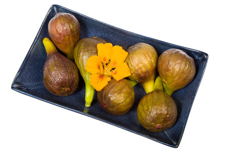 Sweet figs now harvested in my gardenの写真素材
