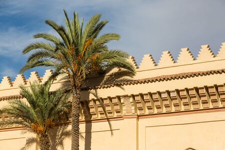 Detail Marrakech architecture - Attica with crowns Palmas